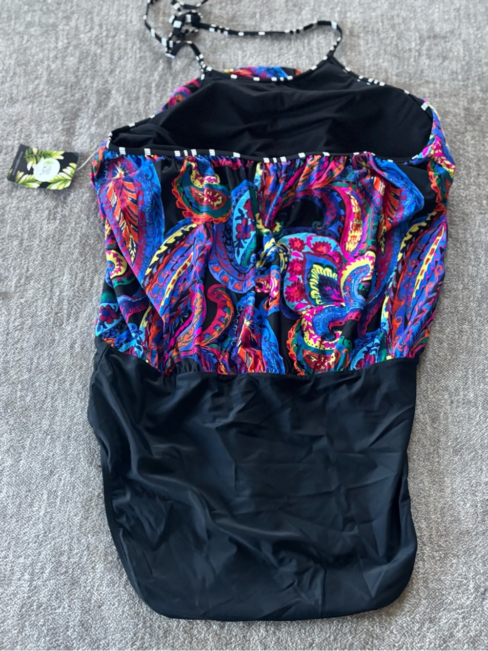 NWT Mazu Women’s One Piece Swimsuit Modest High Neck Halter Blouse Swimsuit 22W - Picture 5 of 9